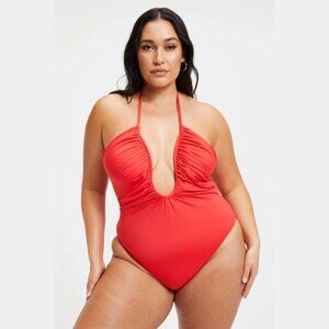 Good American Leilani One Piece Swimsuit Bright Poppy Womens 4 / XL GSW0424